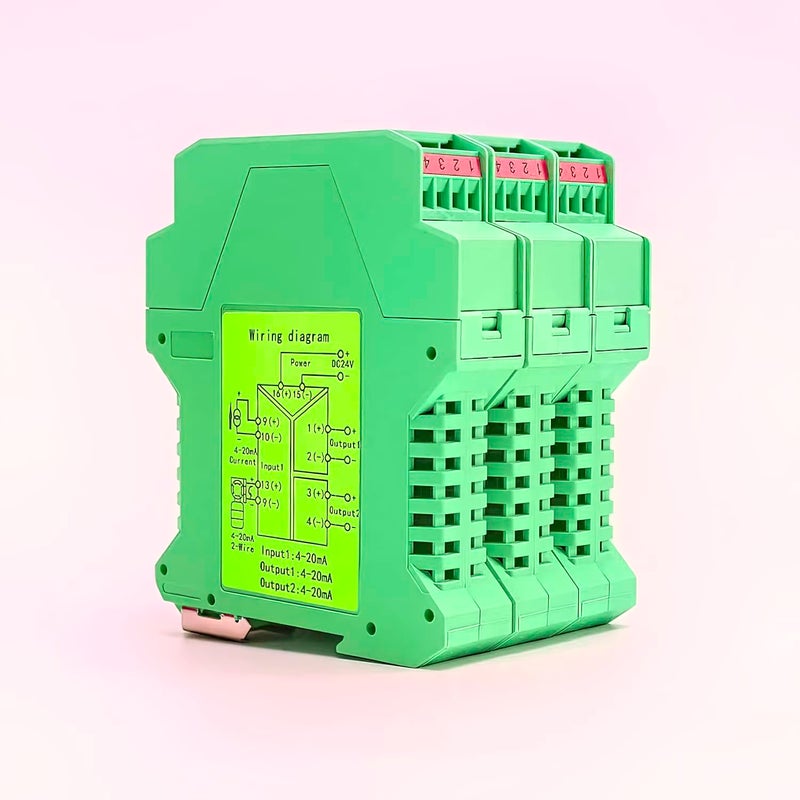 Lelukee DC10V 1 in 1 Out Signal Isolator Transmitter Splitter DIN Rail Mount (DC24V, 4-20mA) - Image 5